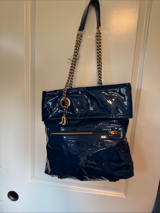 Christian Louboutin Handbags - HTF Christian Louboutin Cyclope Patent Leather Chain Tote Bag